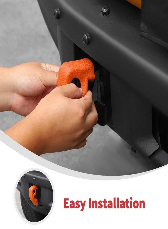 Linskip for Modular Steel Bumper Tow Hook Covers Fit for 2021-2025 Ford Bronco Accessory, Front Bumper Tow Hook Rubber Sleeve Protectors for Bronco Raptor Accessories(Orange) - Image 4